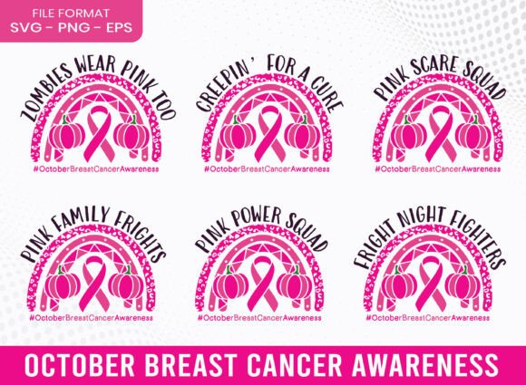 A Boho Rainbow Breast Cancer Awareness SVG for Brand Graphics