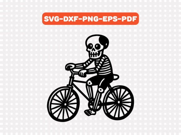 A Skeleton Riding on a Bicycle SVG: Graphics for Crafters