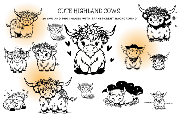 Adorable Highland Cow Graphics: A Design Review for Crafts & Branding