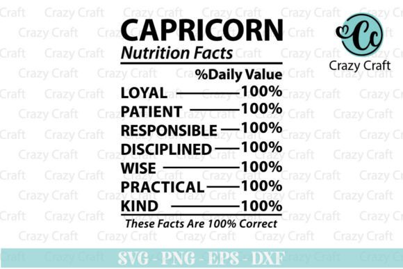 Capricorn Nutrition Facts: A Playful Graphic for Crafts & Content