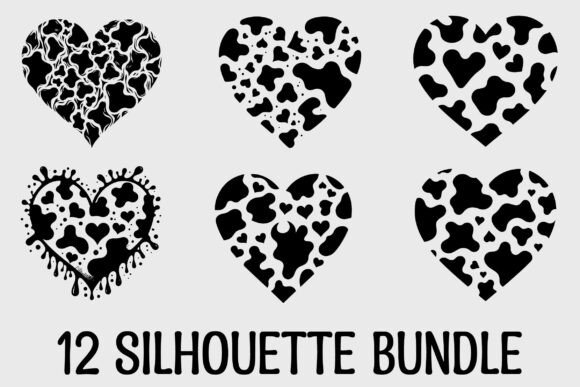 Cow Heart SVG Graphics for Crafts and Content