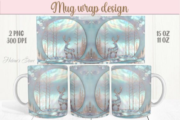 Crafting Content with a Christmas Deer Mug Wrap Graphics Asset