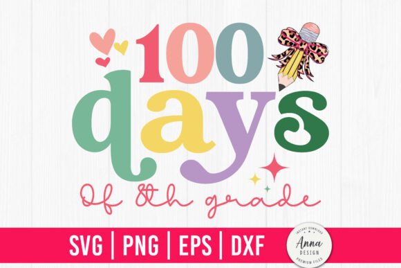 How 100 Days of 8th Grade SVG Graphic Assets Fit a Crafts Business