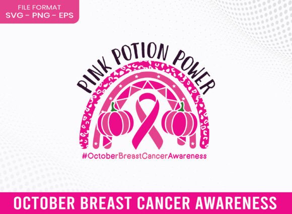 Pink Power Breast Cancer Awareness Graphics for Crafts